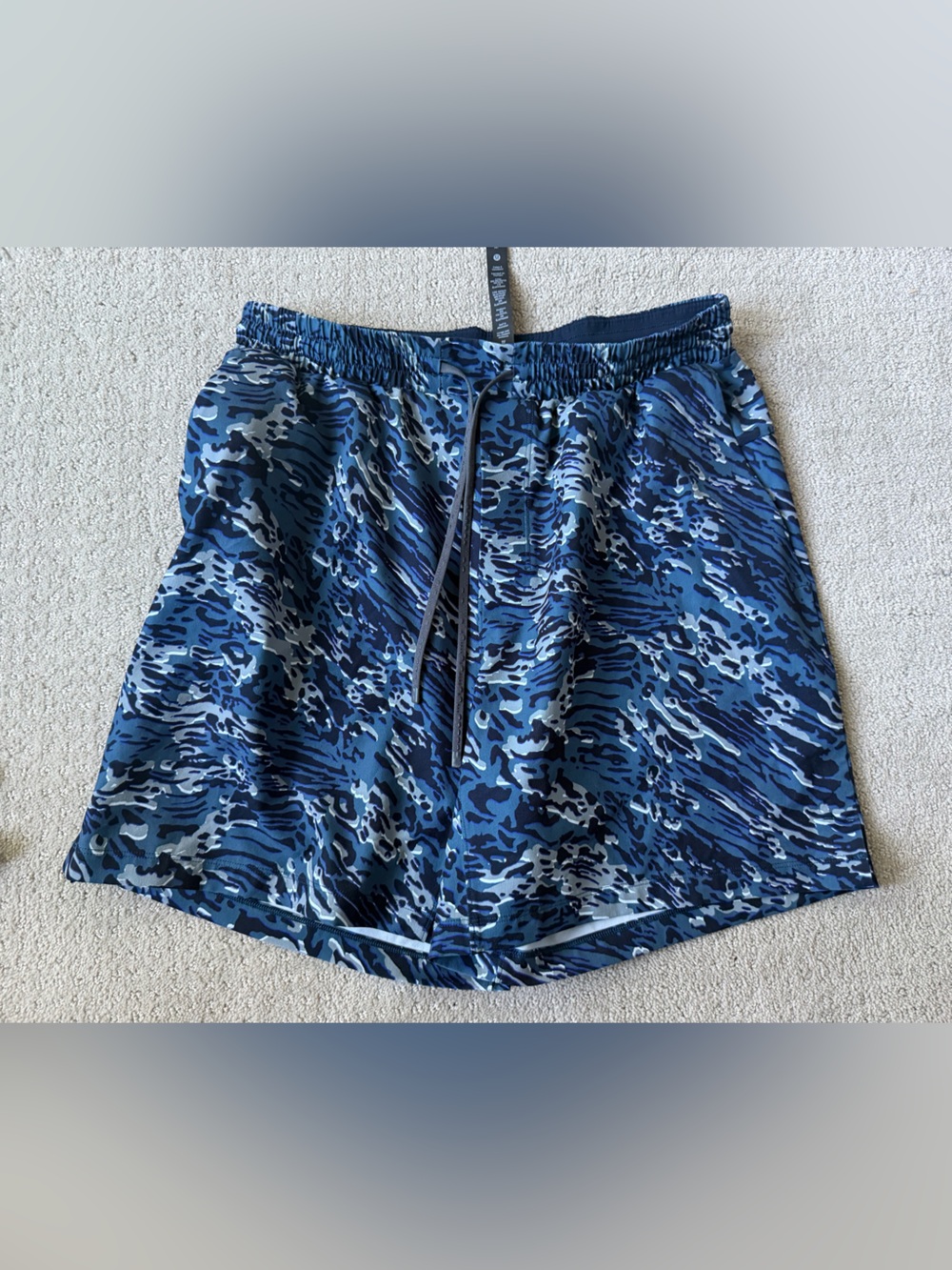 lululemon athletica Navy and Light Blue Camouflage Training Shorts